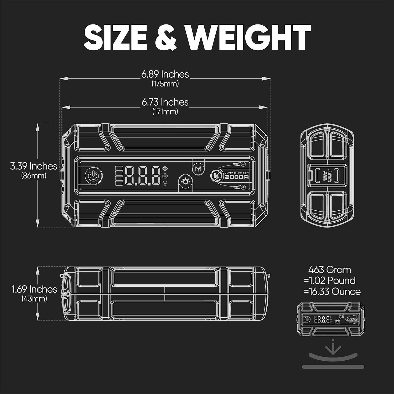 LOKITHOR J400 Arrancador con tecnología ConnectMax, arrancador port...