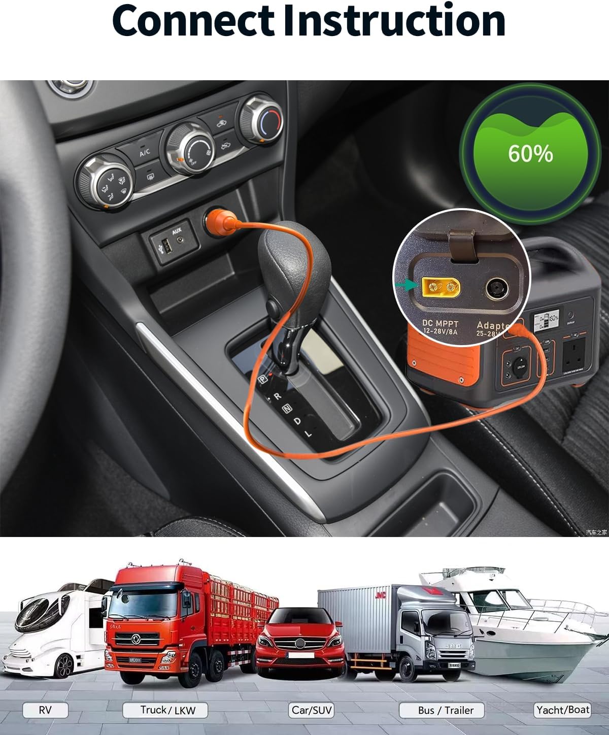 Cable de extensión de cargador de coche con conector XT60, cable de...