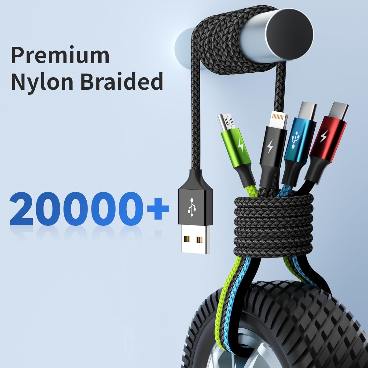 Firsting Travel Essentials - Cable de carga múltiple [2 unidades de...