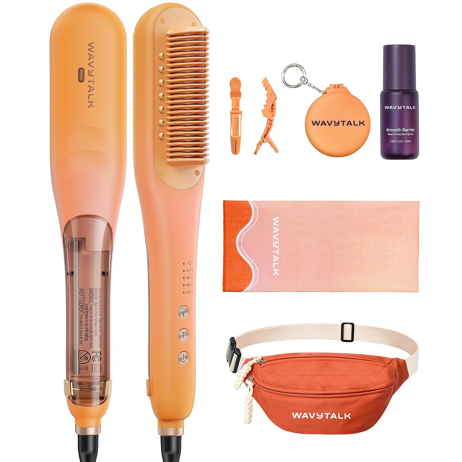 Wavytalk Spotlight Sleek Steamline Pro Steam - Cepillo alisador de...