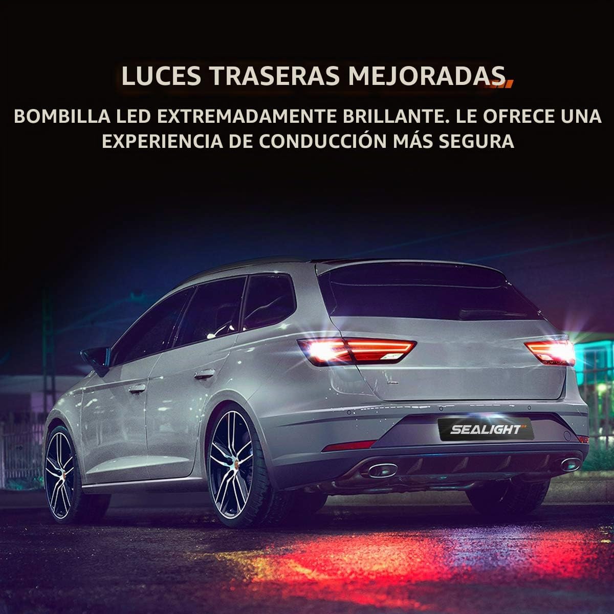 SEALIGHT Bombilla LED 7440 7443, 6000K blanco brillante 3000LM para...
