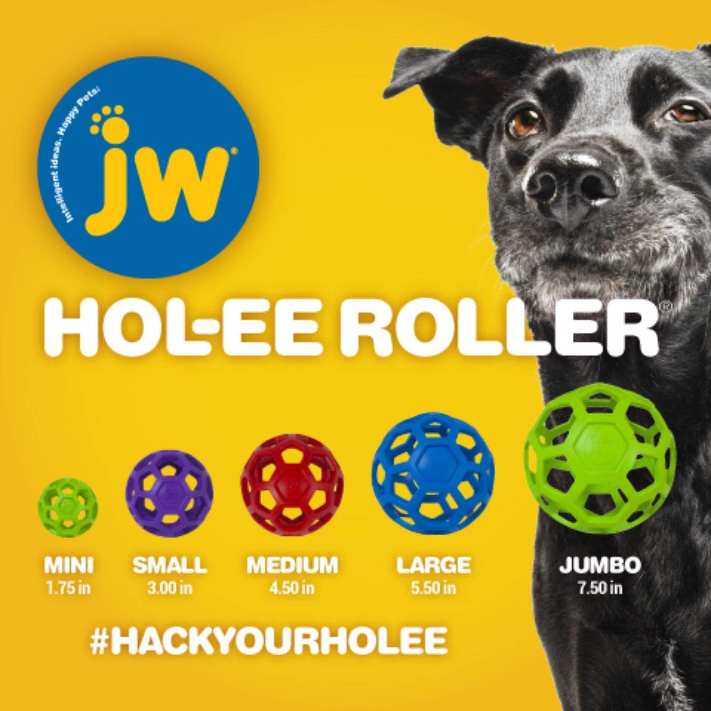 JW Pet Hol-ee Roller - Bola de rompecabezas de juguete para perros,...