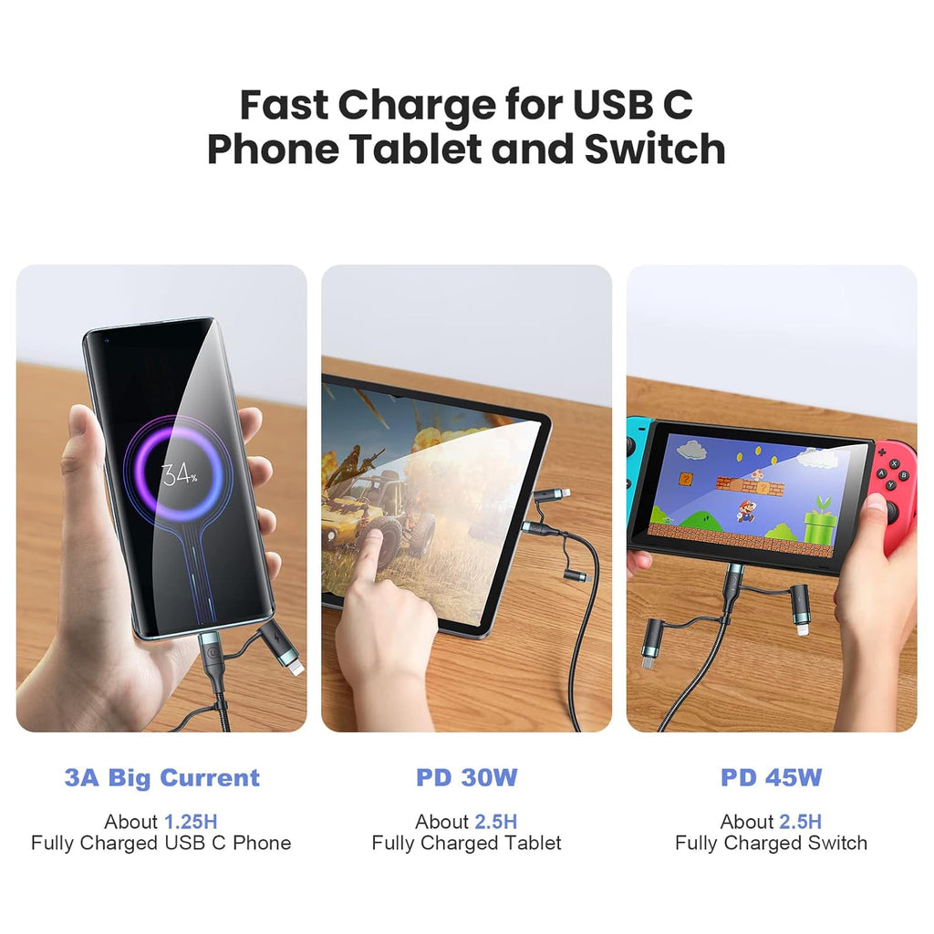 YOUSAMS PD Cable de Carga Rápida Multi USB C de 60W Cable Trenzado...