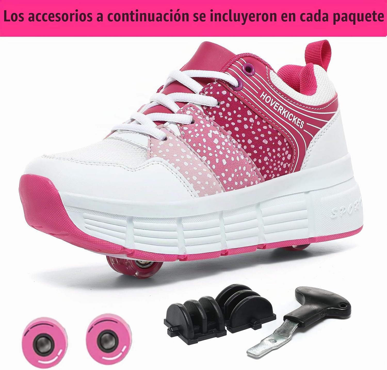 HOVERKICKES Kids Roller Skate Shoes with Wheels Roller Sneakers for...