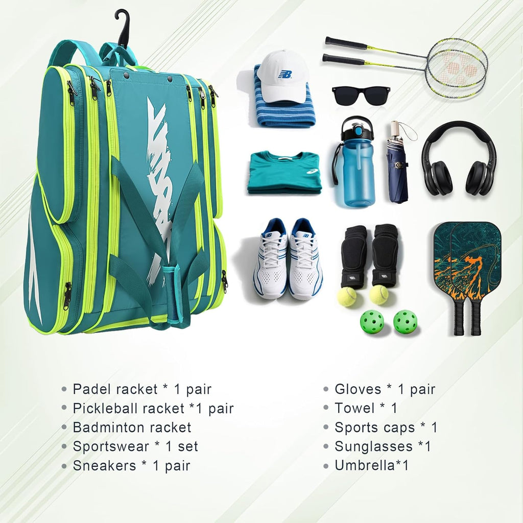 TILDOSAC Bolsa de pickleball \u2013 Bolsa grande de paleta para 4 p...