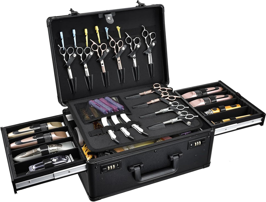 Yueieoun - Estuche de barbero con bandeja deslizante para cortaúñas...