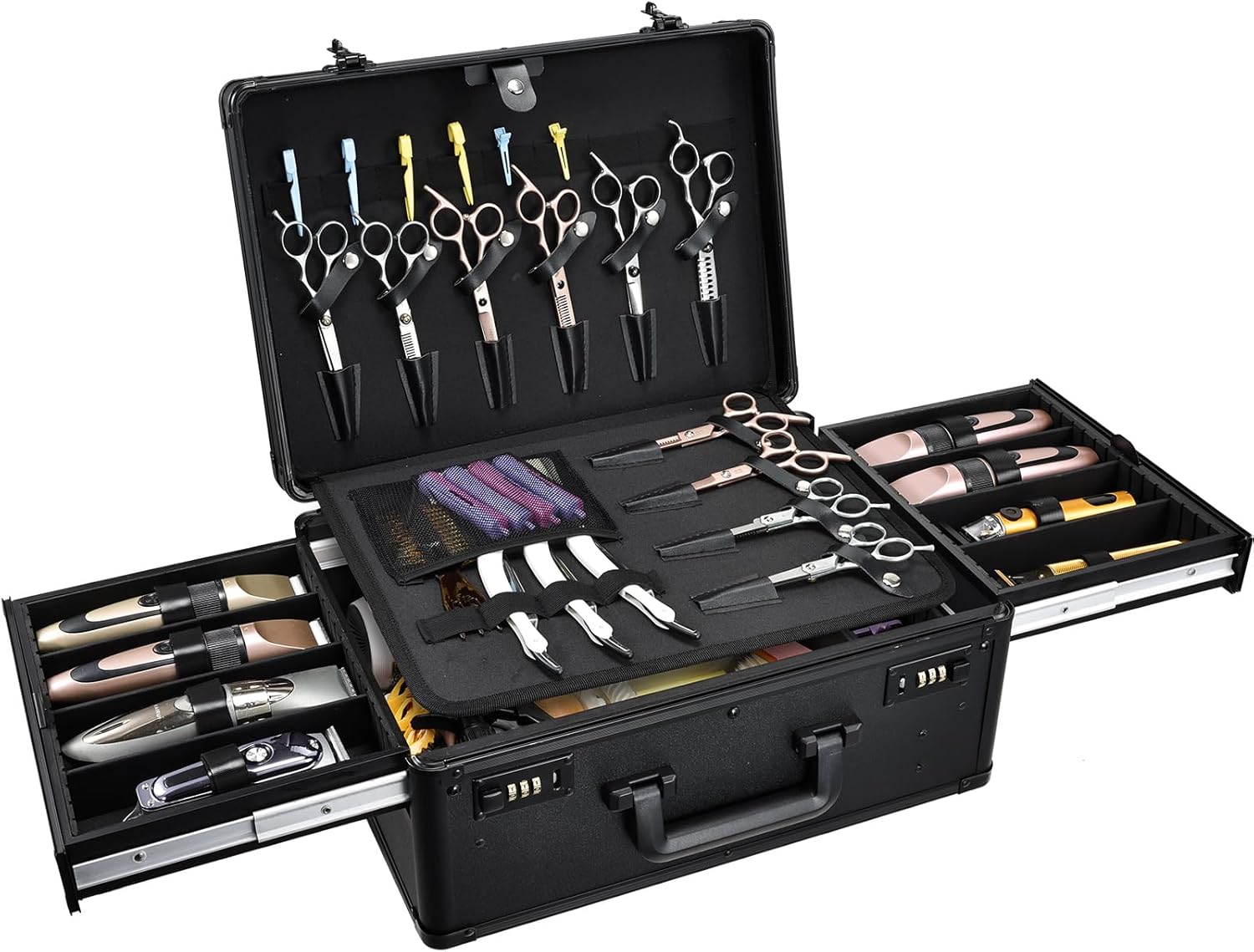 Yueieoun - Estuche de barbero con bandeja deslizante para cortaúñas...