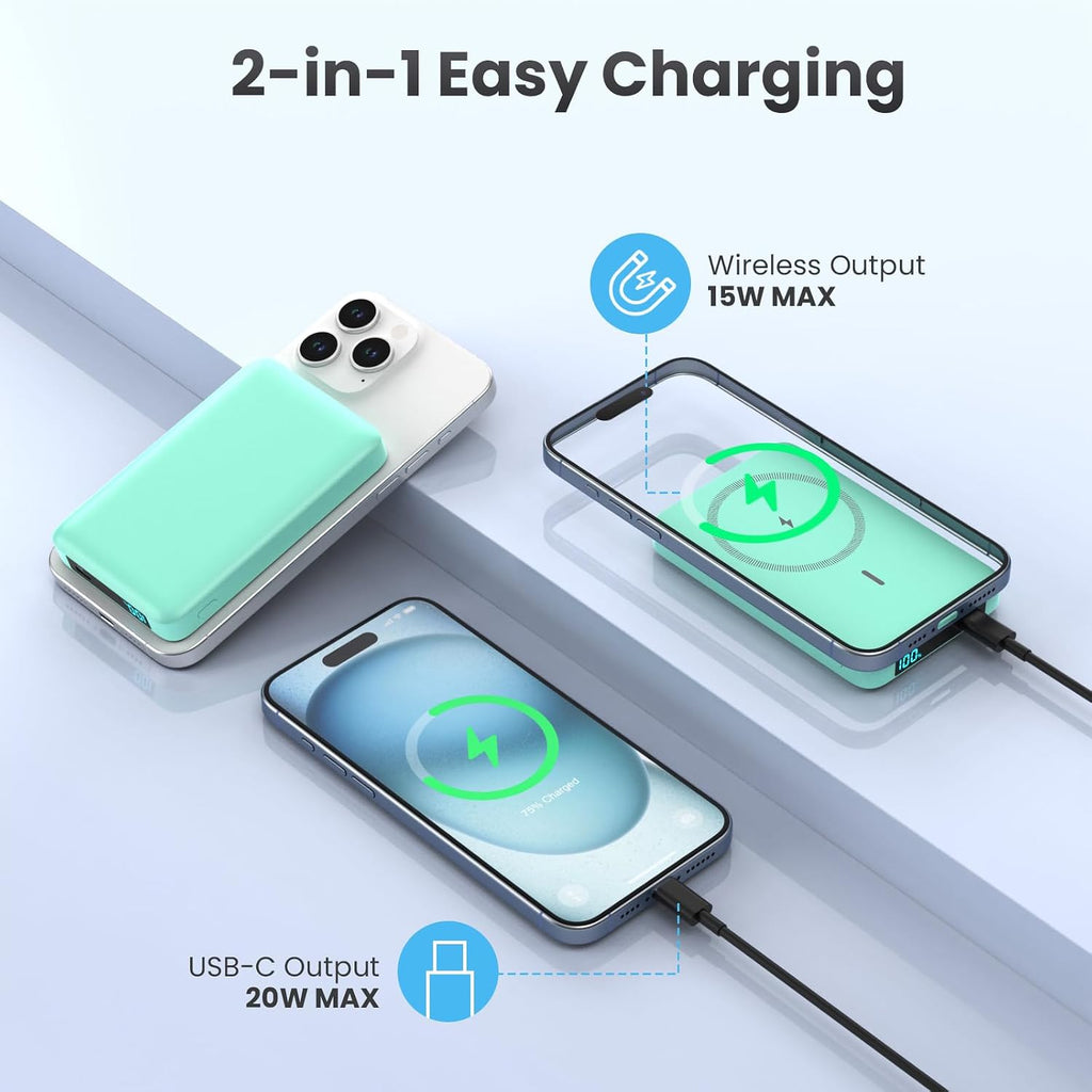 HHETP Cargador portátil magnético de 10800 mAh para batería Magsafe...