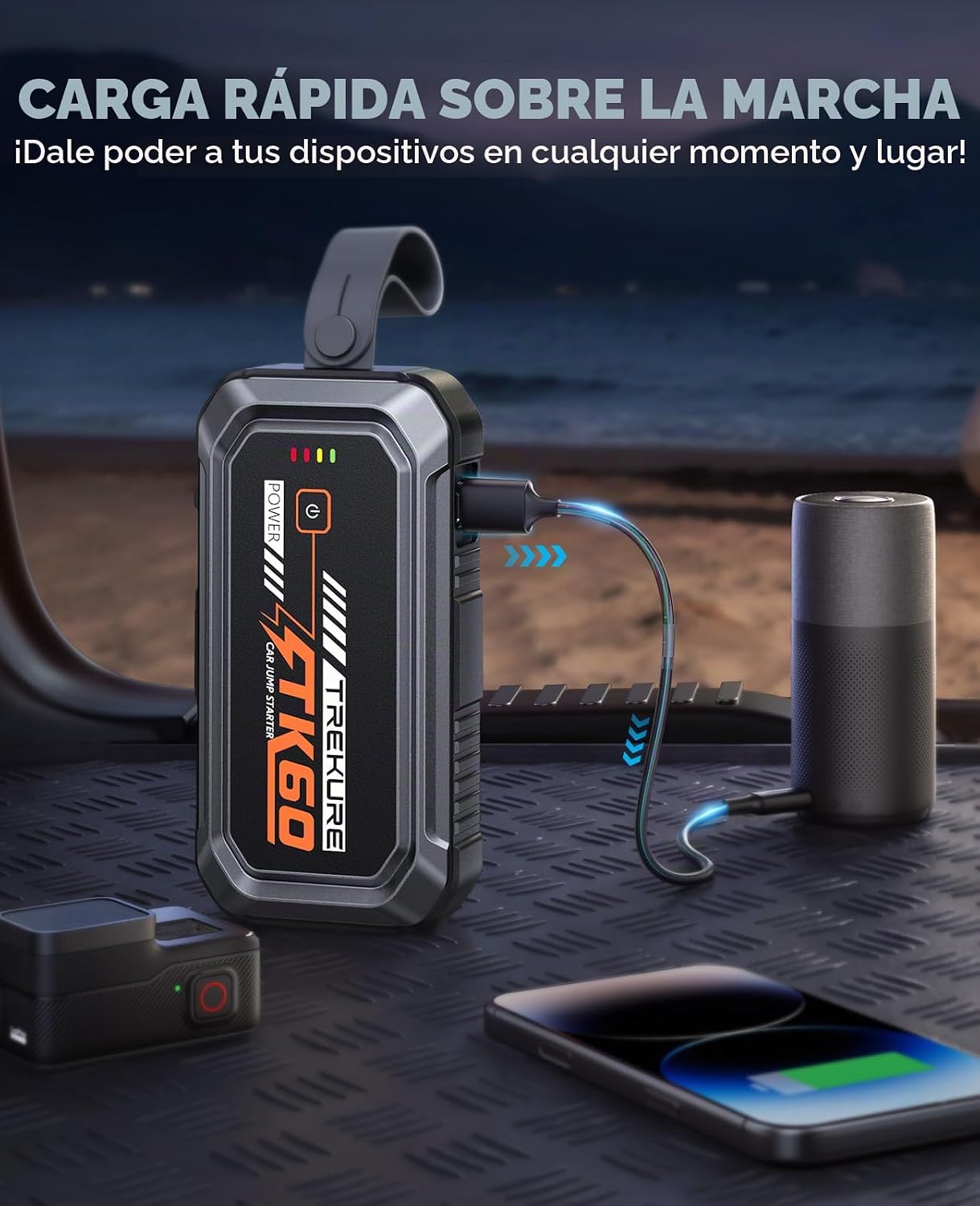 TREKURE Arrancador portátil de batería de automóvil 5000A, arrancad...