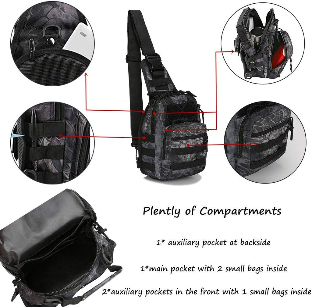 LBlanco Mochila táctica para el hombro, pequeña, para exteriores, p...