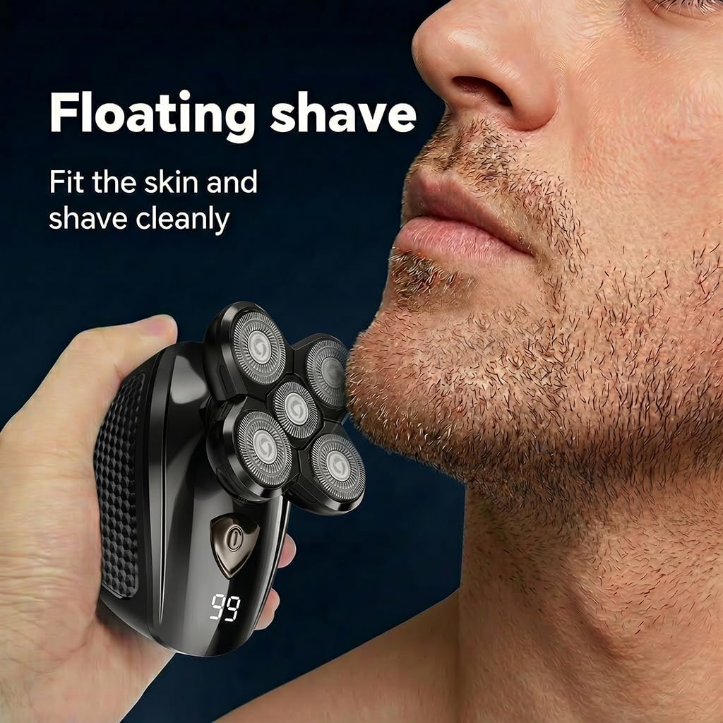 Afeitadoras de cabeza eléctricas 5D 5 en 1 para hombres calvos, maq...