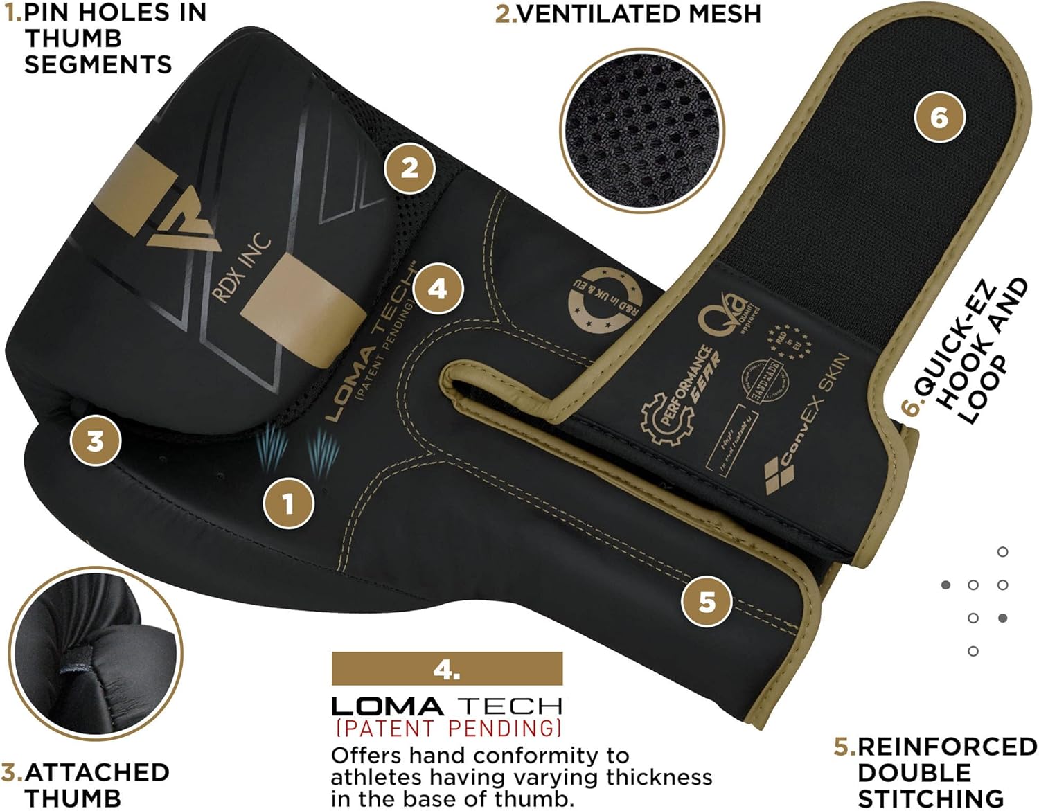 RDX Guantes de boxeo, entrenamiento profesional de sparring, cuero...