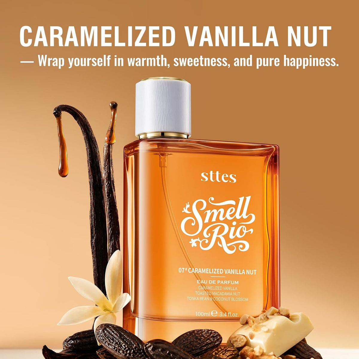 Sttes Smell Rio 07 - Perfume de vainilla caramelizada para mujer |...