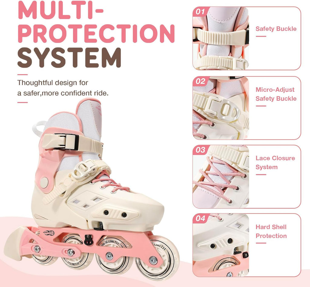 Patines en línea para niños, patines ajustables intermitentes, pati...