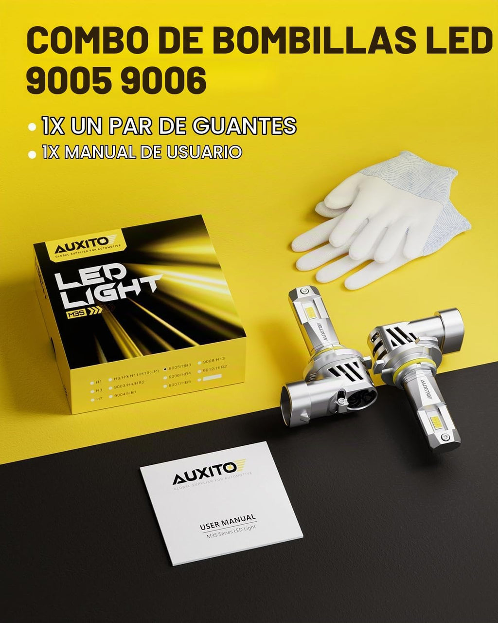 AUXITO Bombillas 9005 9006, 88000LM Más Brillantes Ultra-Brillantes...