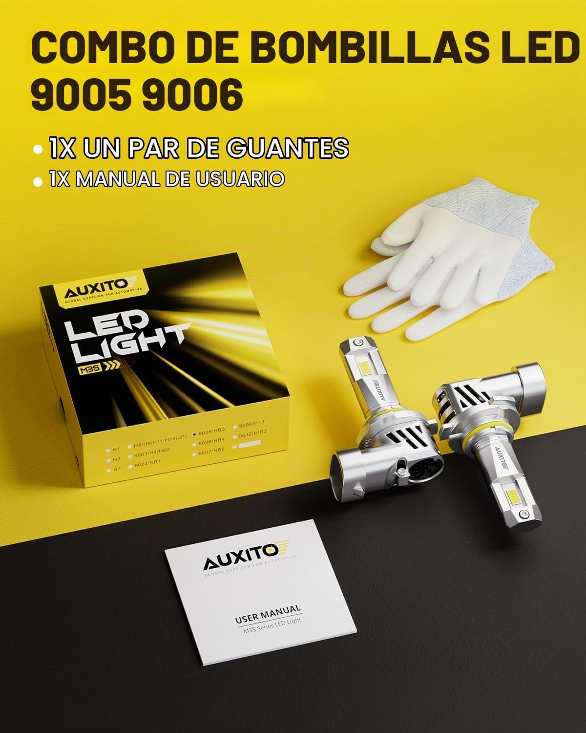 AUXITO Bombillas 9005 9006, 88000LM Más Brillantes Ultra-Brillantes...