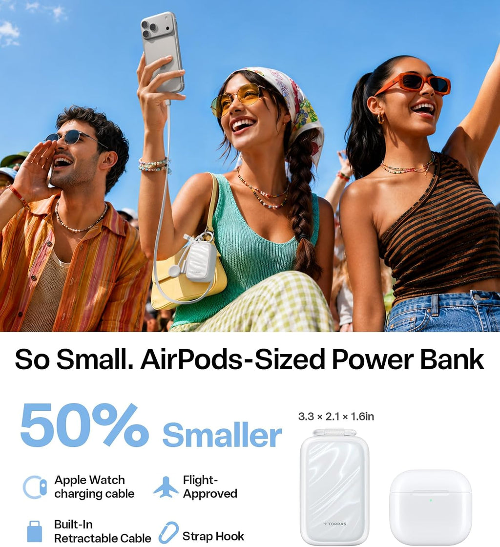 TORRAS PearlGo Power Bank, cargador portátil de carga rápida de 45...