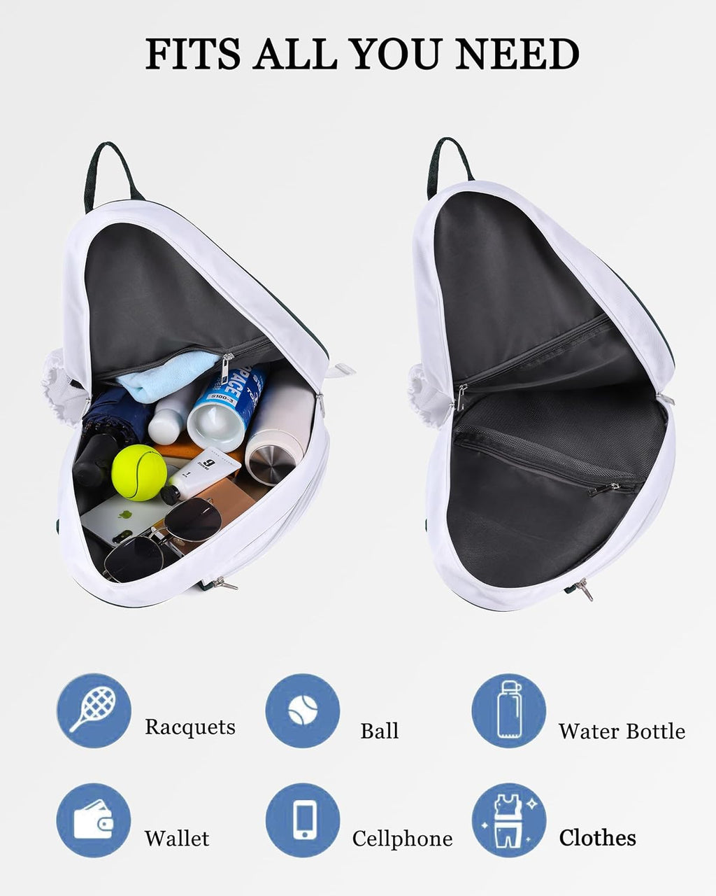 Rejolly Bolsa Bandolera de Raqueta de Tenis para Mujeres y Hombres...