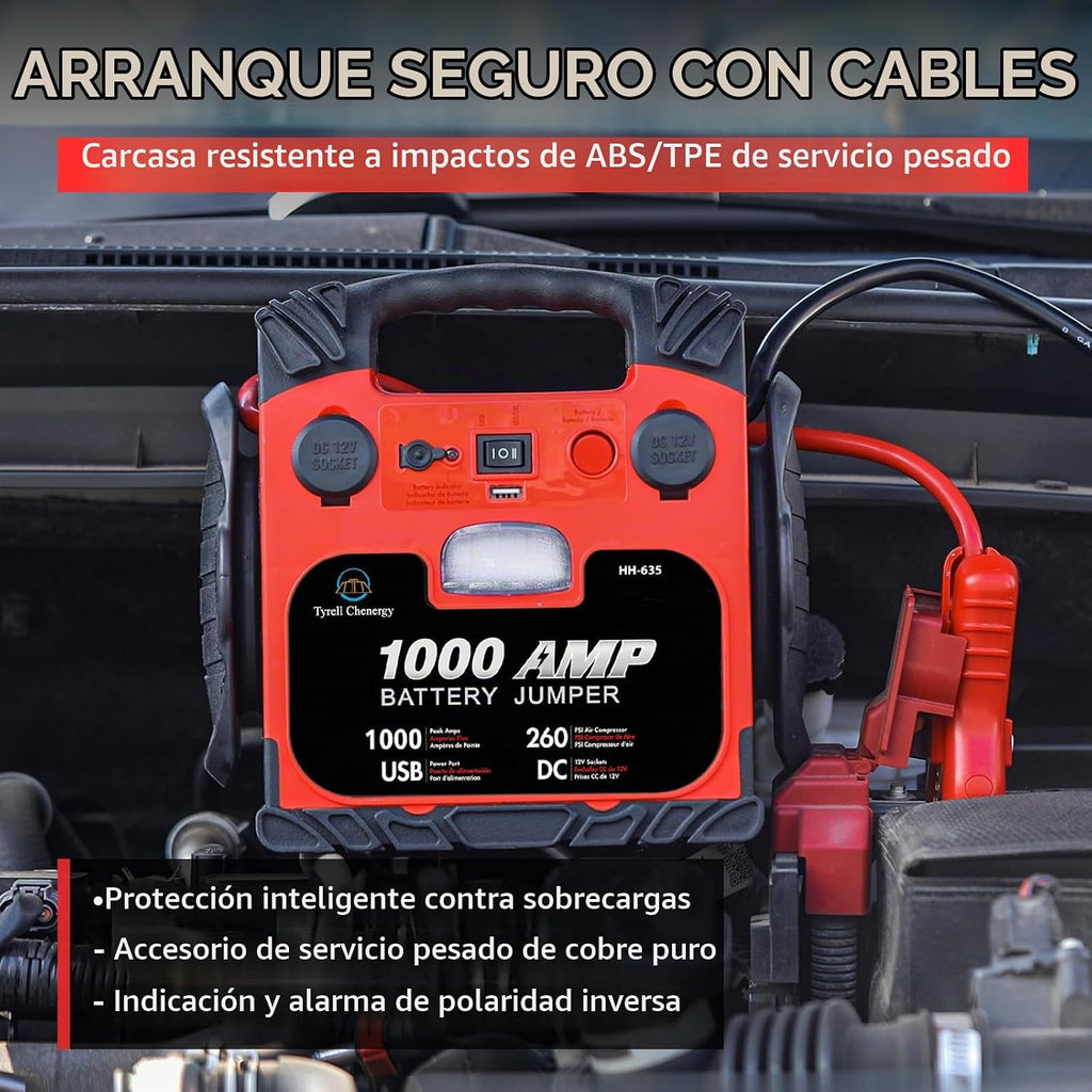 Tyrell Chenergy - Arrancador de batería de coche con compresor de a...