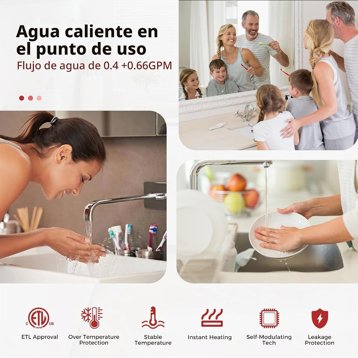 CAMPLUX - Calentador de agua eléctrico sin tanque, 3.5 kW a 120 vol...