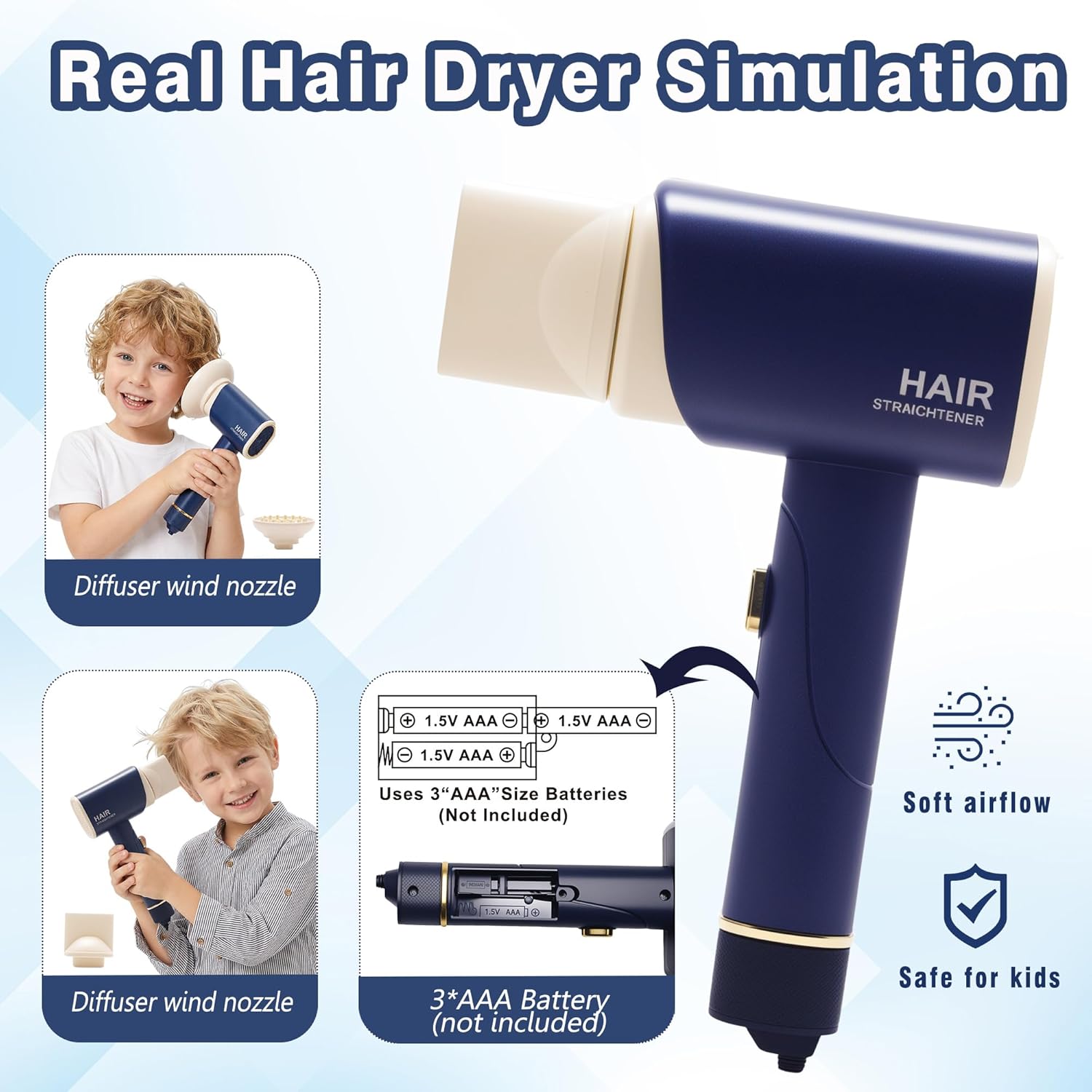 Juguetes de simulación para niños, kit de afeitado para niños peque...