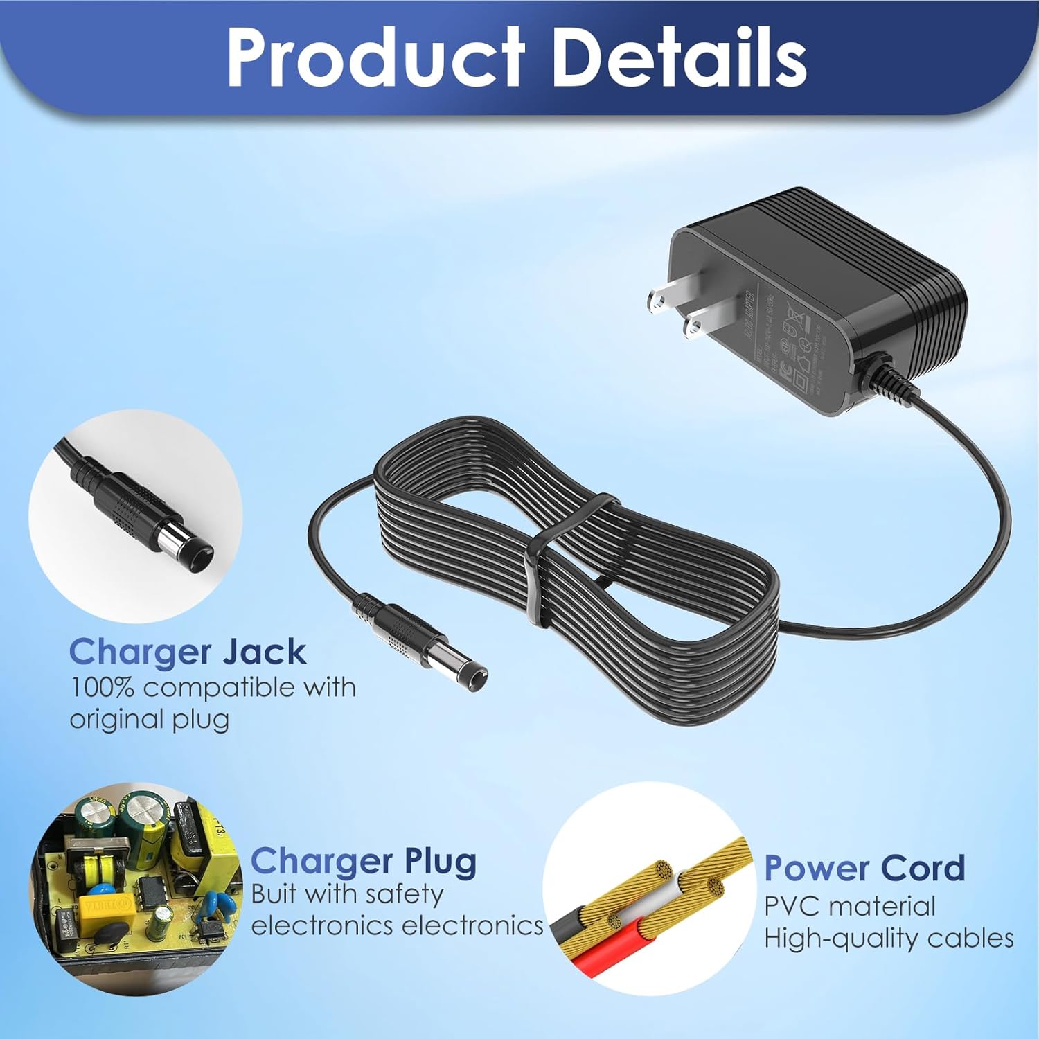 Cargador de 18 V para pistola de masaje Hyperice compatible con Hyp...
