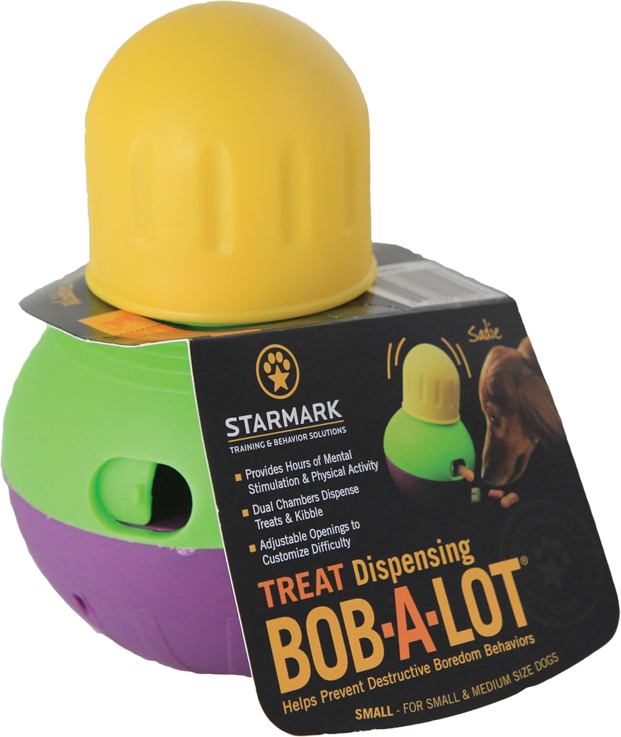 Starmark Juguete dispensador de bocadillos Bob-a-Lot para perros, p...