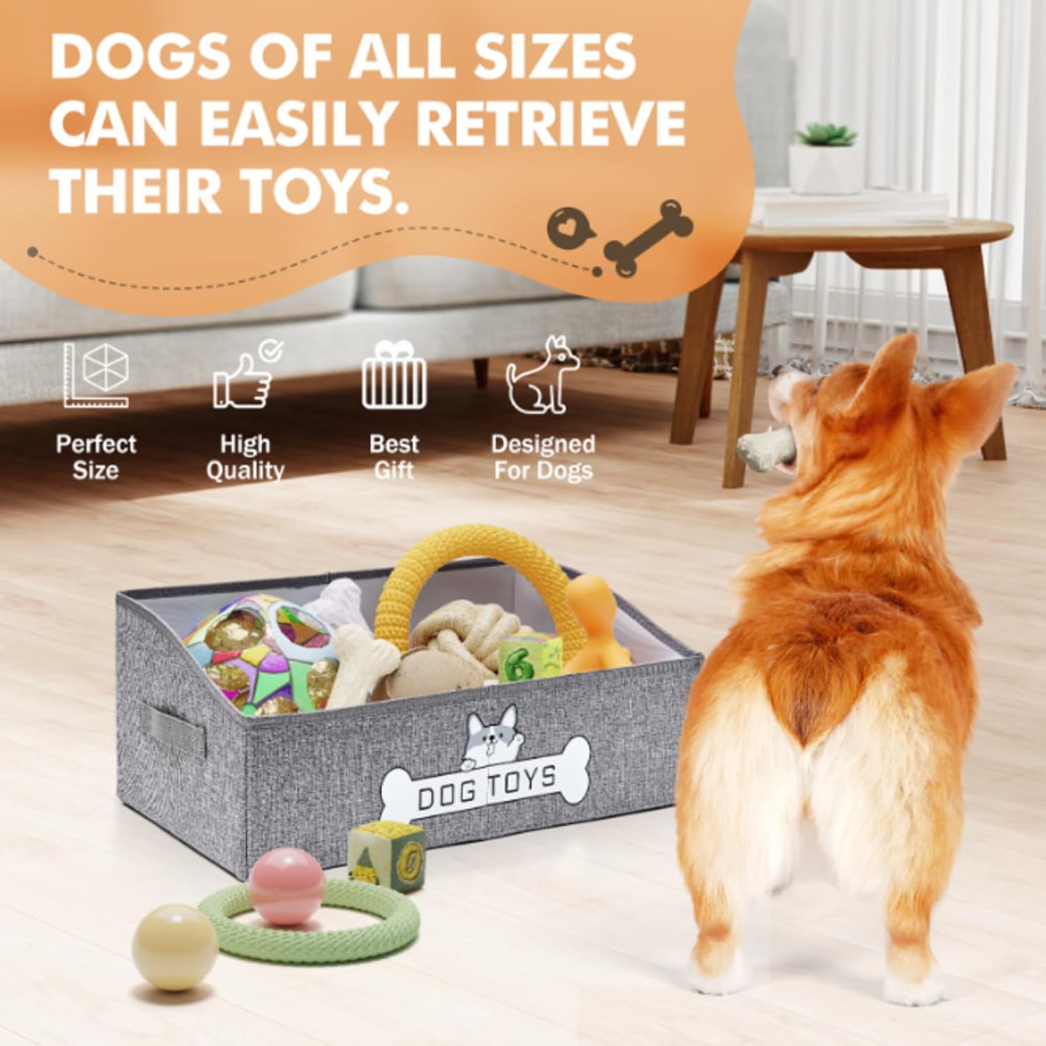 Mutiearo Cesta de juguetes para perros, especialmente diseñada para...