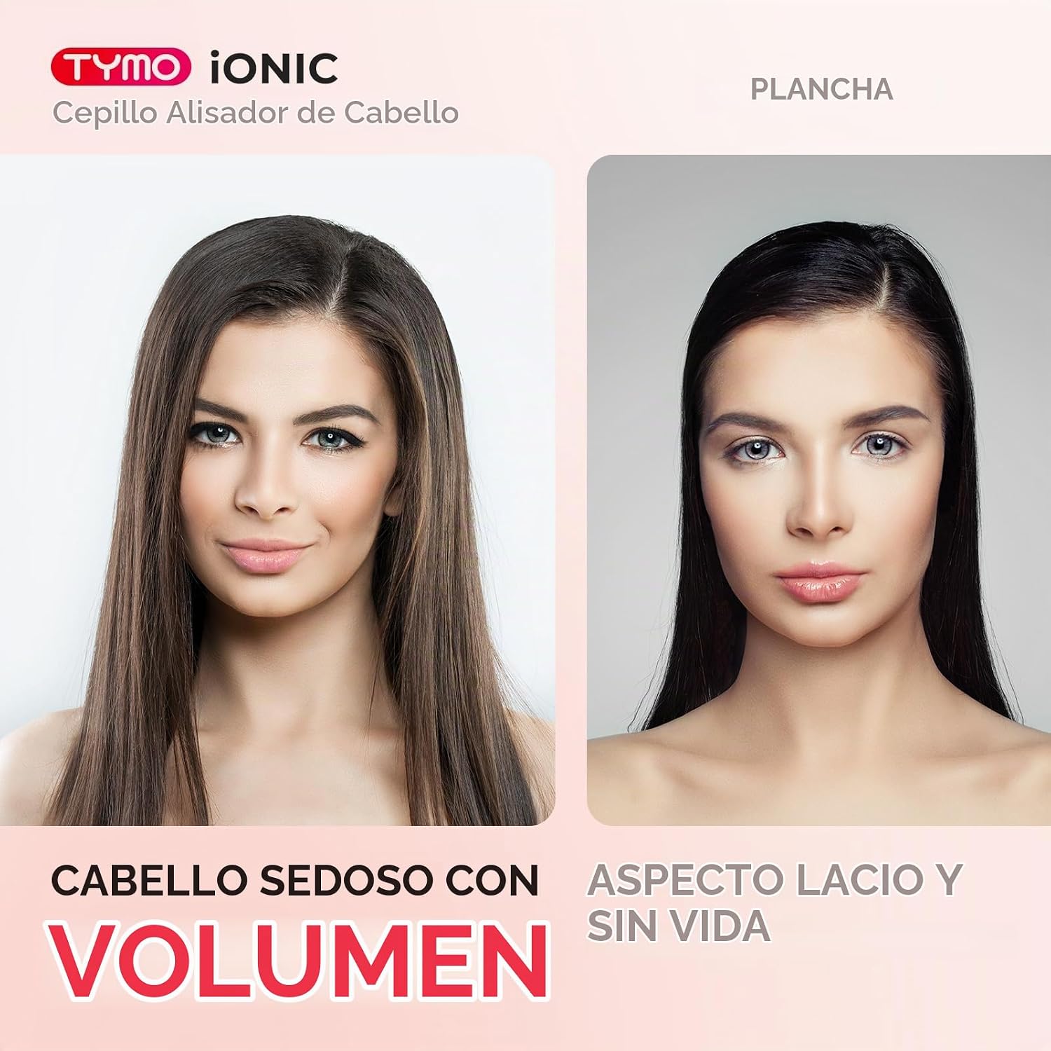 TYMO Cepillo Alisador Iónico de Pelo - Peine Alisador con 10M de Io...