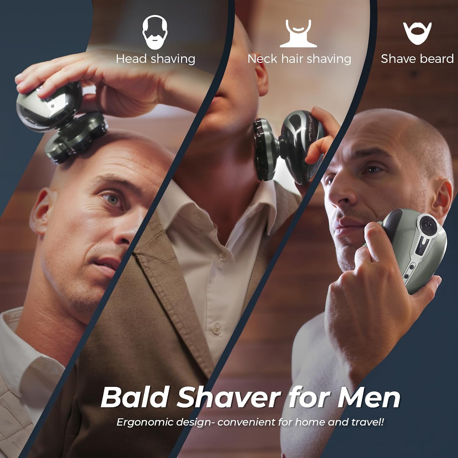 Xcdgiogw Afeitadoras de cabeza calva para hombres: resistente al ag...