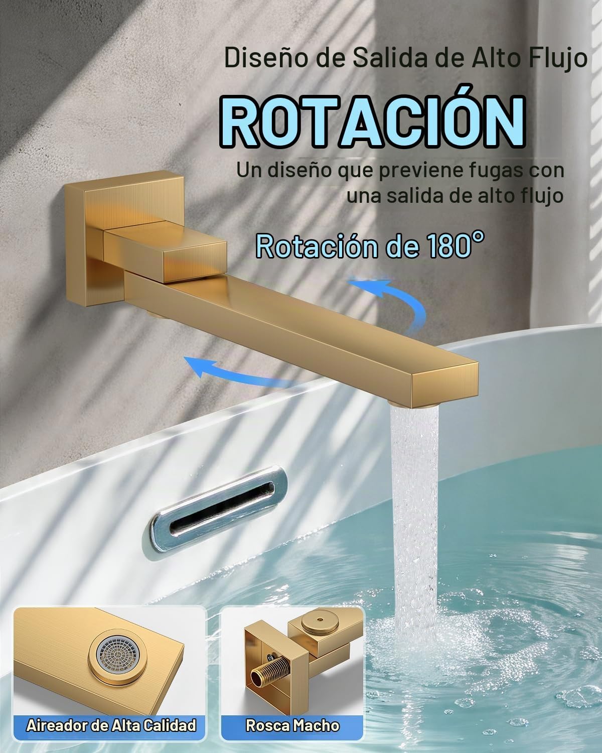 Woindo Juego de grifo de ducha de 4 funciones, cabezal de ducha de...