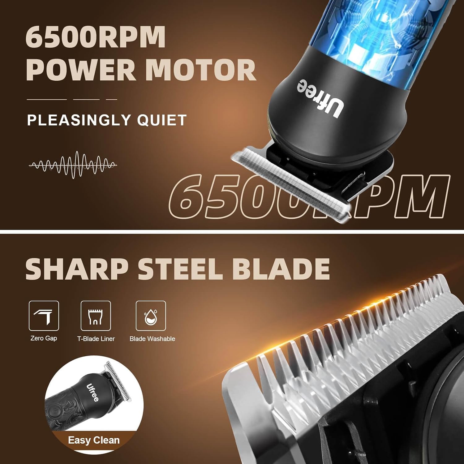 Ufree Recortadora de barba para hombres, afeitadoras eléctricas, co...