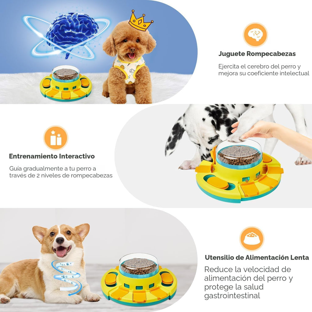 Potaroma Juguete de rompecabezas para perros de 2 niveles, alimenta...
