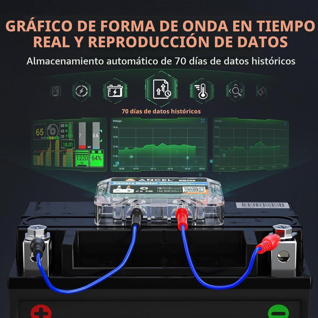 ANCEL BM200 Blue-US Monitor de batería 12V Bluetooth automotriz | P...