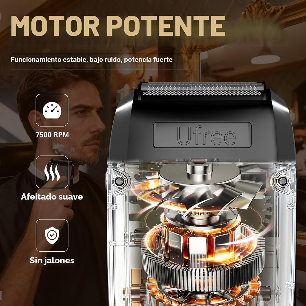 Ufree Recortadora de barba para hombres, afeitadora eléctrica de lá...