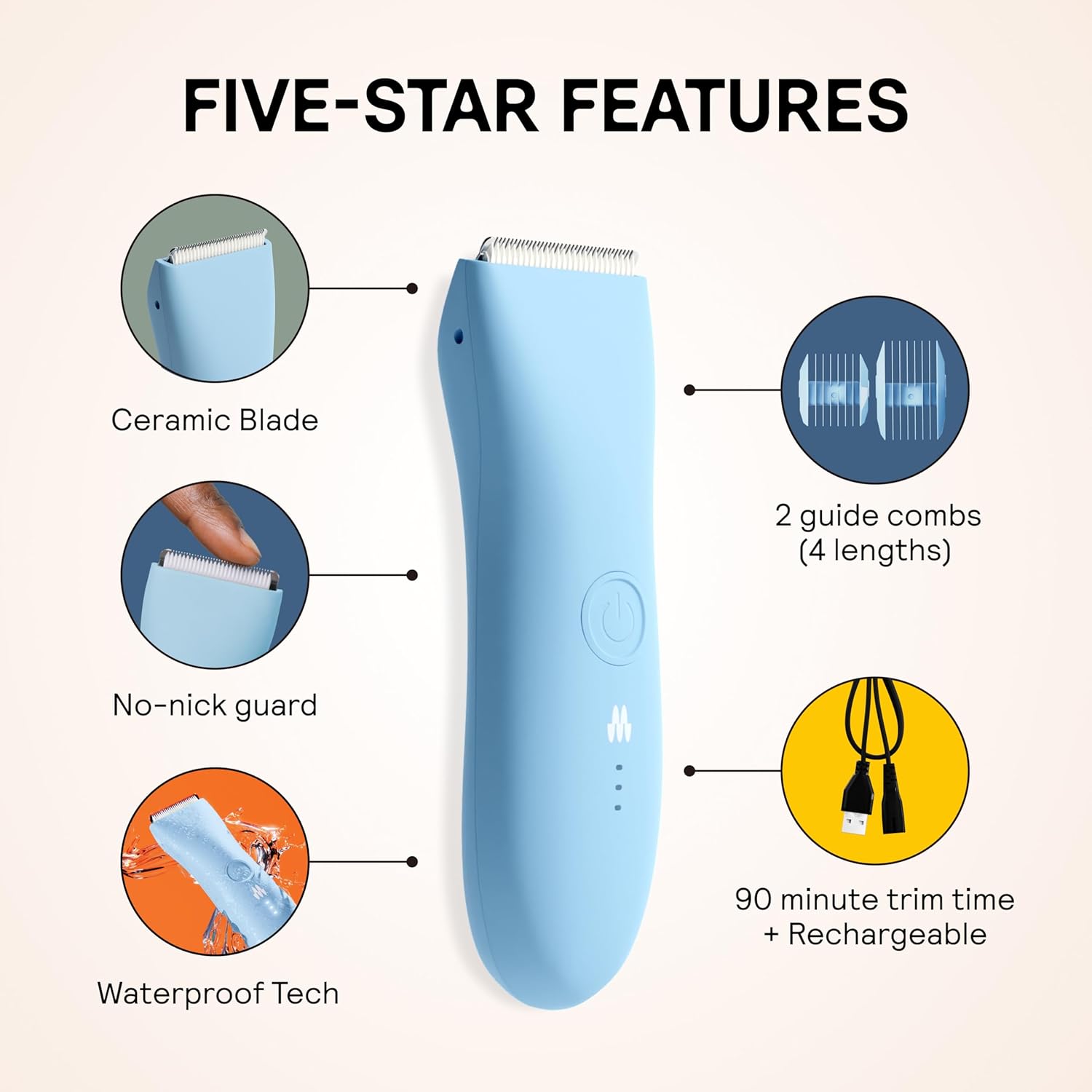 MERIDIAN The Trimmer Original - Recortadora de vello corporal para...