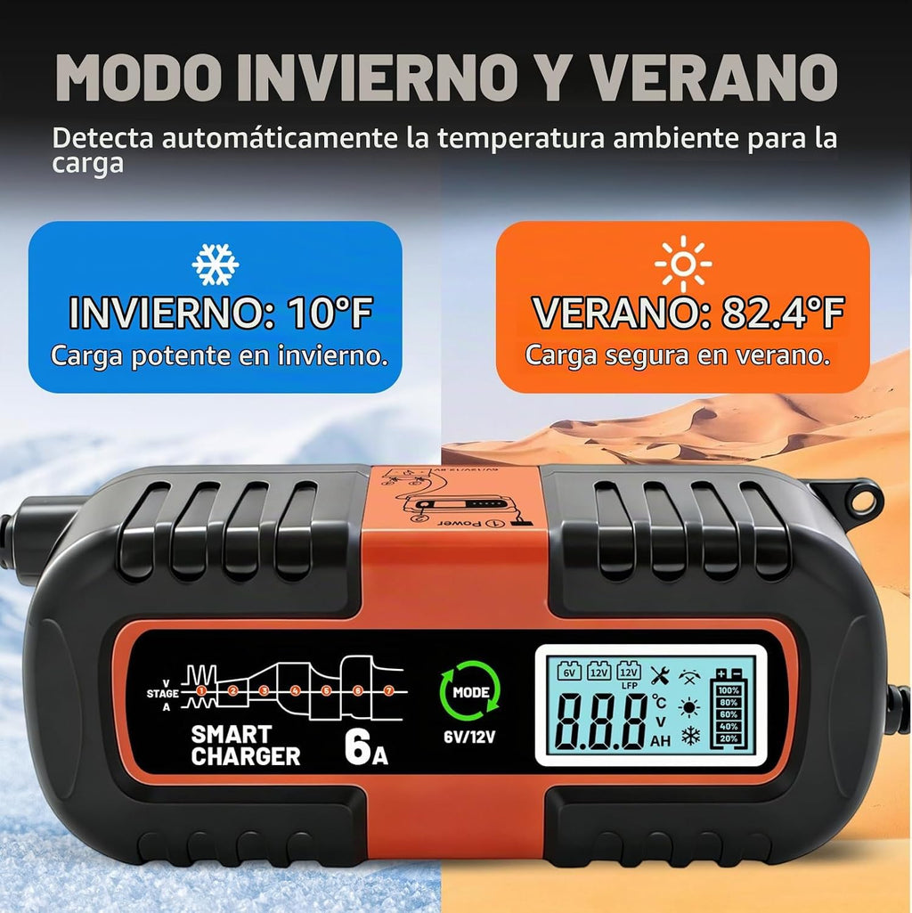 Cargador de batería inteligente de 12 V con reparación de pulsos, c...