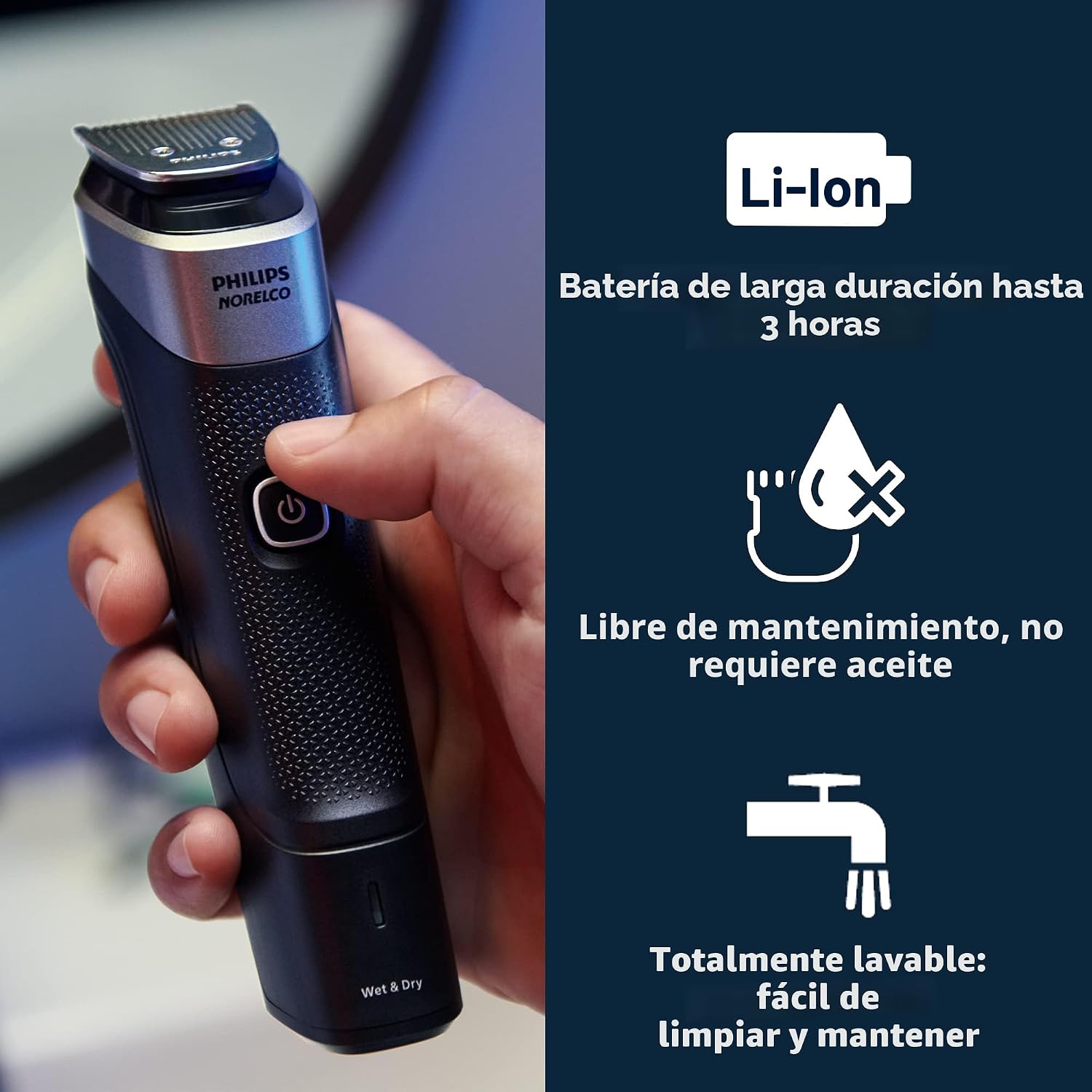 Philips Norelco Multigroom 5000 Series, Afeitadora y Cortadora de P...