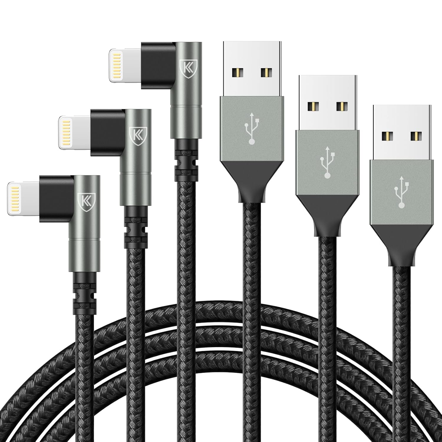 Cargador de iPhone de 90 grados de 6 pies, [certificado Apple MFi],...