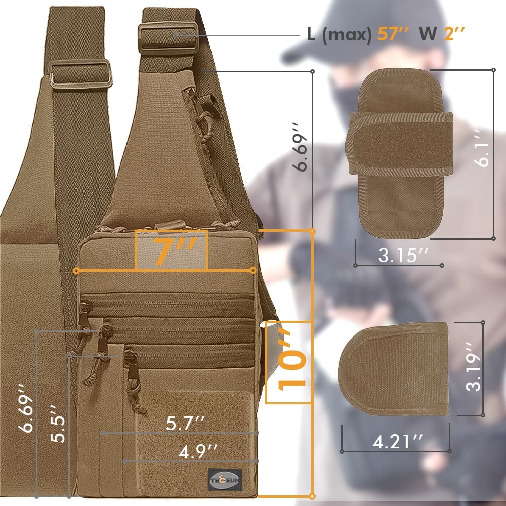 TECEUM Bolso táctico compacto con parche \u2013 CCW para todos los...
