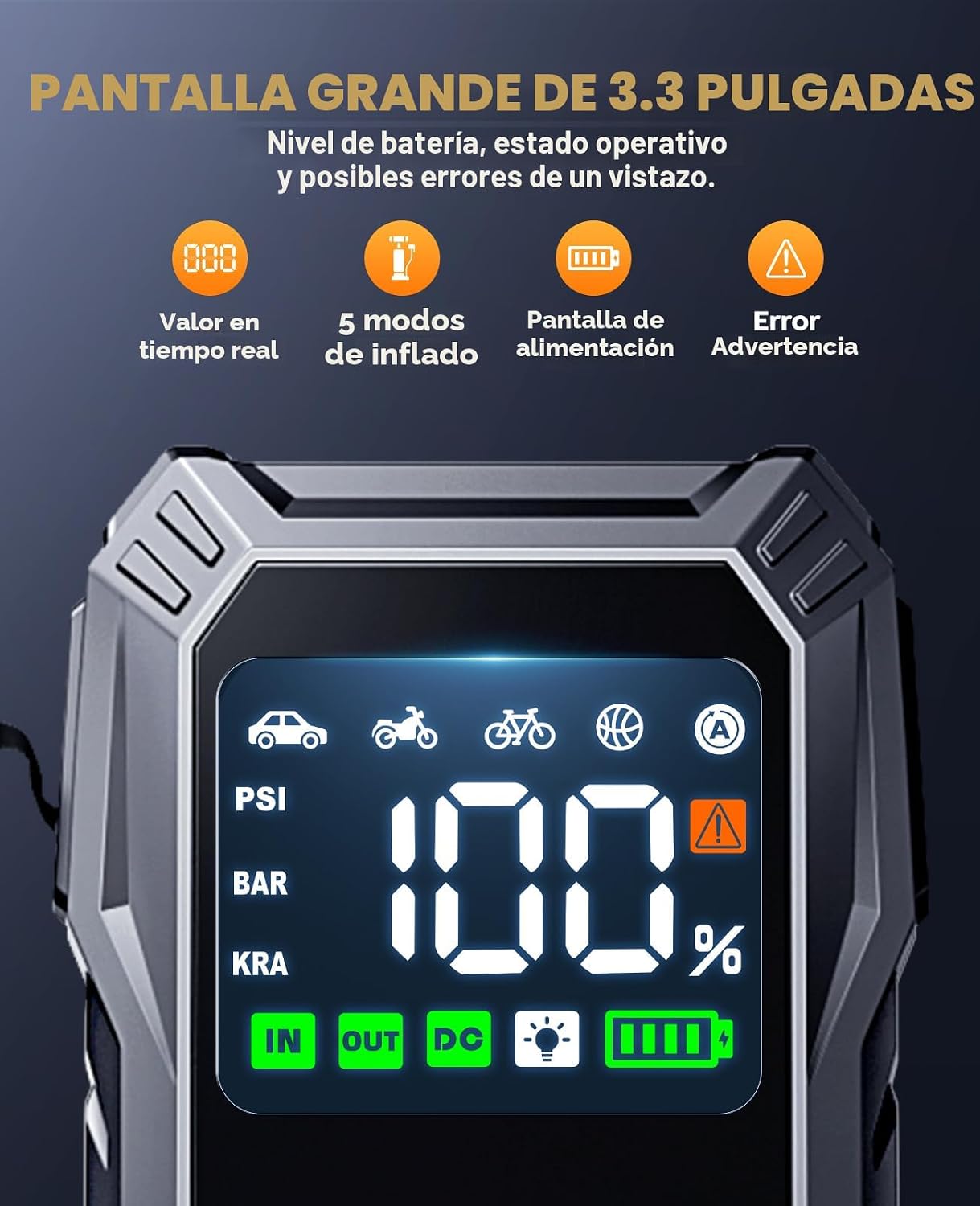 YaberAuto Arrancador de 10 en 1 con Compresor de Aire 6000A 150PSI...