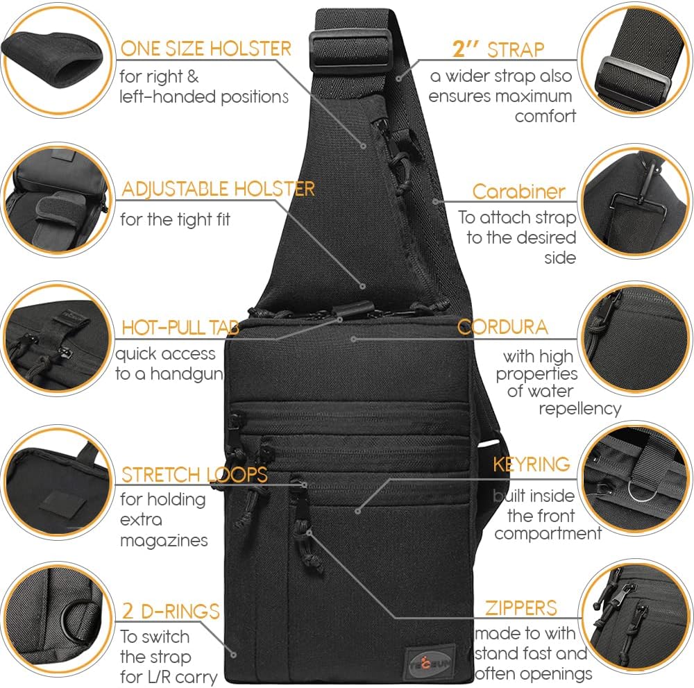 TECEUM Bolsa táctica \u2013 Bolsa CCW de pecho para todos los días...