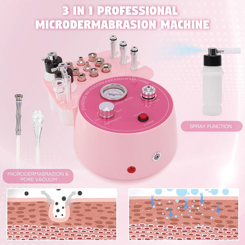 Beauty Star - Máquina de microdermoabrasión de diamante 3 en 1, máq...
