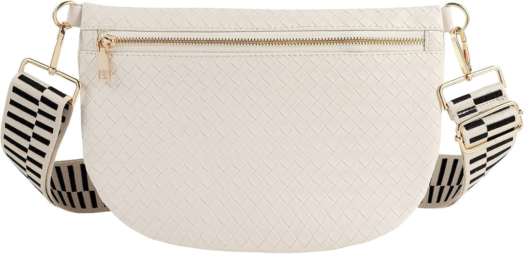Bolsos cruzados tejidos para mujer, riñonera tipo bandolera de cuer...