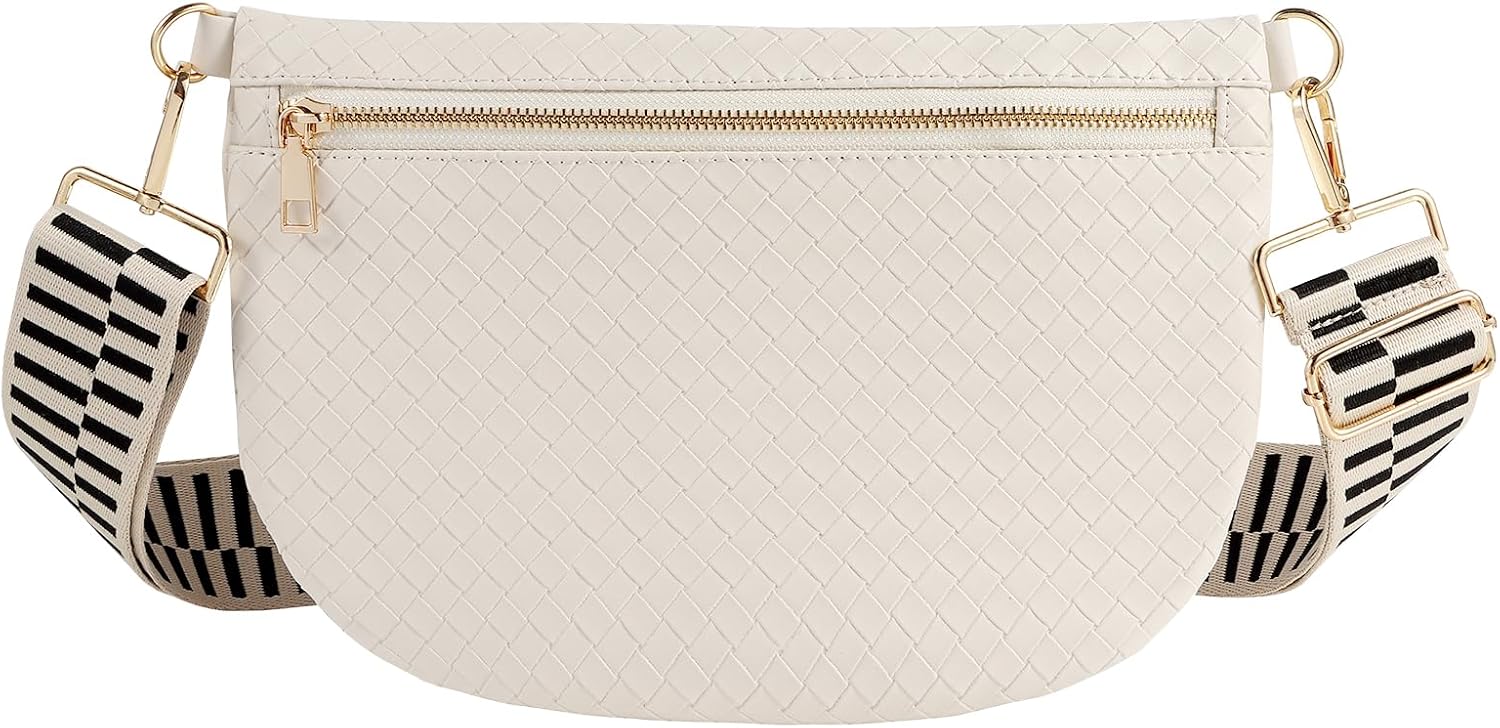 Bolsos cruzados tejidos para mujer, riñonera tipo bandolera de cuer...