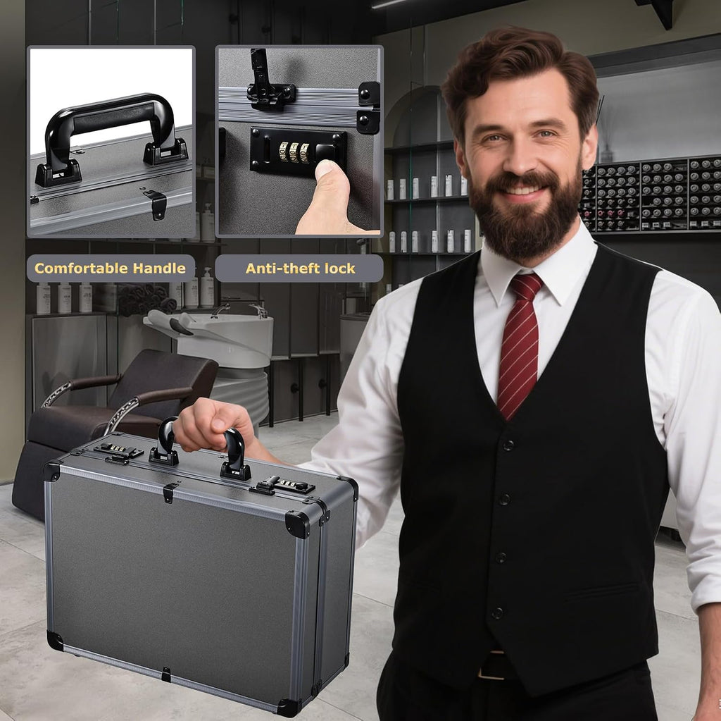 Yueieoun Estuche de Barbero Profesional \u2013 Estuche Portátil de...