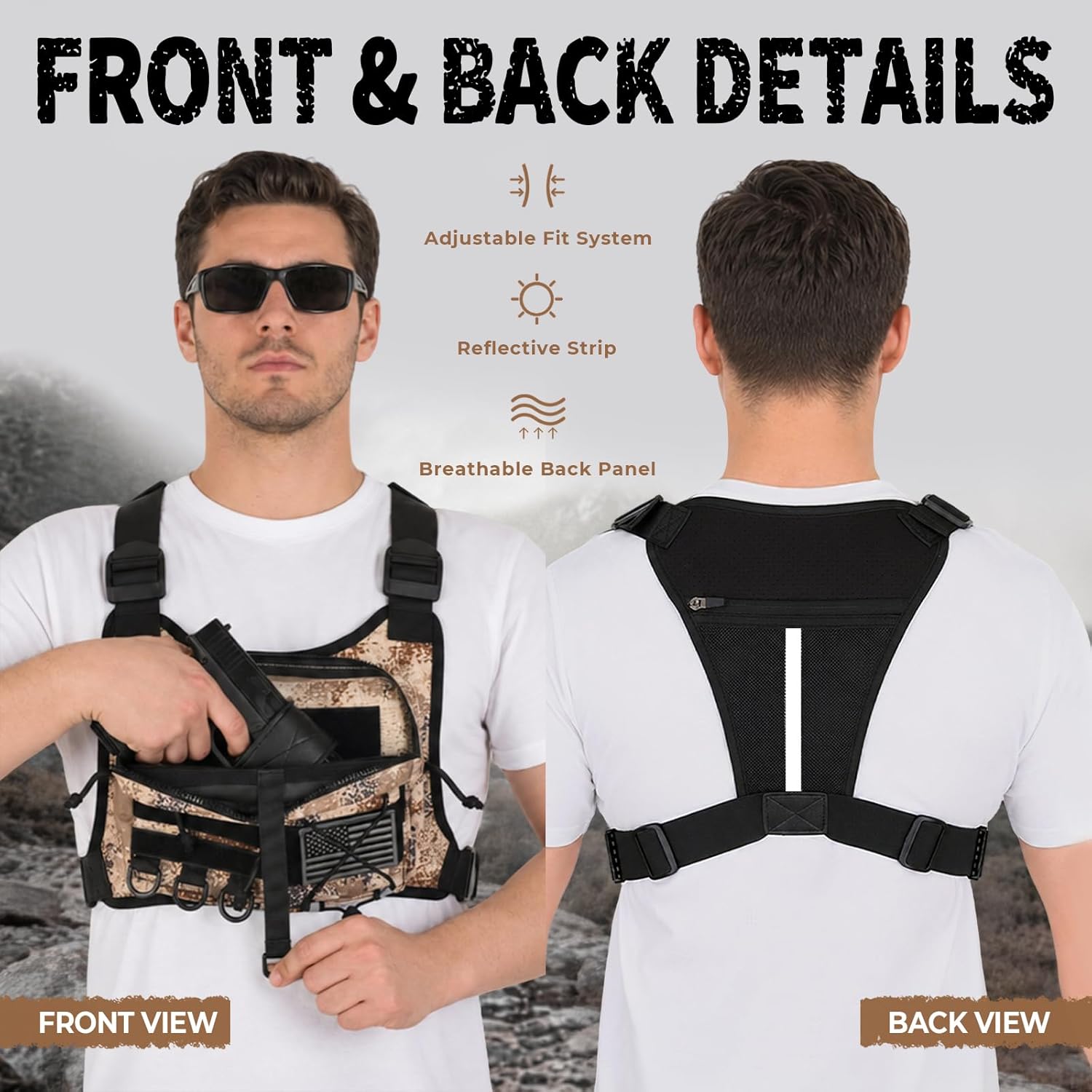 koculemi Bolsa de Pecho para Deportes al Aire Libre para Hombres, F...