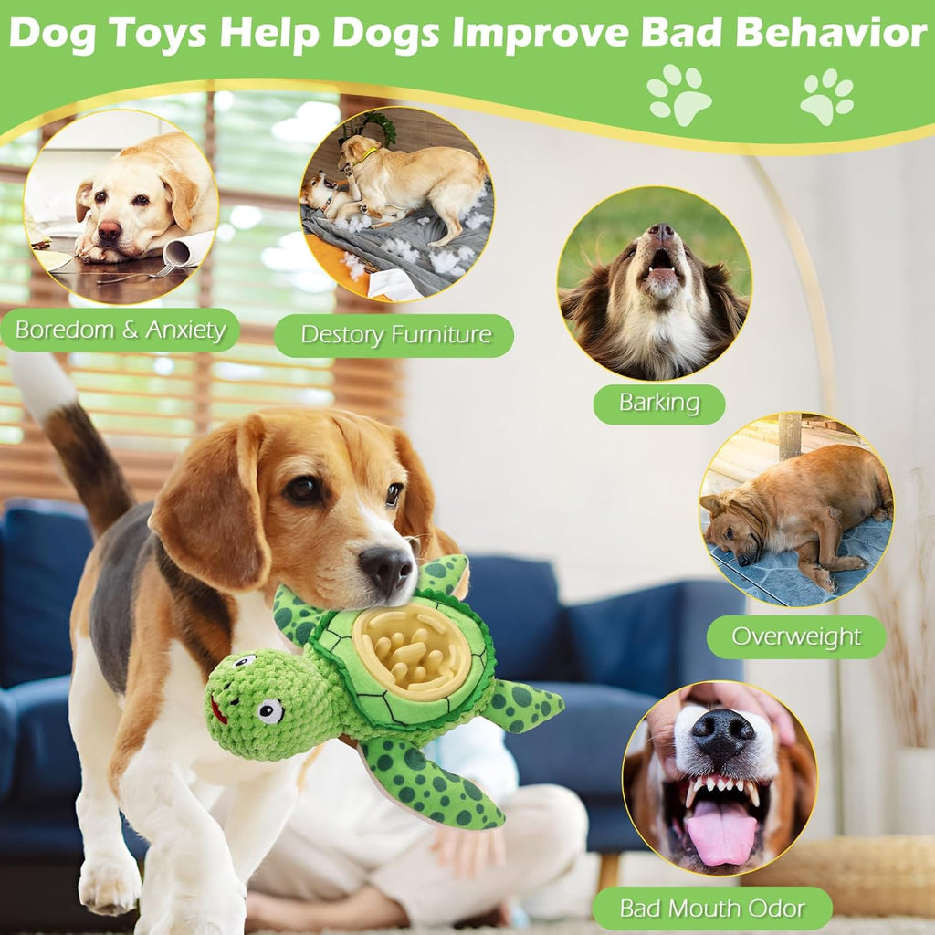 ZYBDP Juguete interactivo para perros, peluche de tortuga verde con...