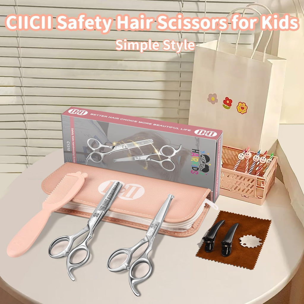 CIICII Kit de tijeras de corte de pelo para niños, juego de tijeras...