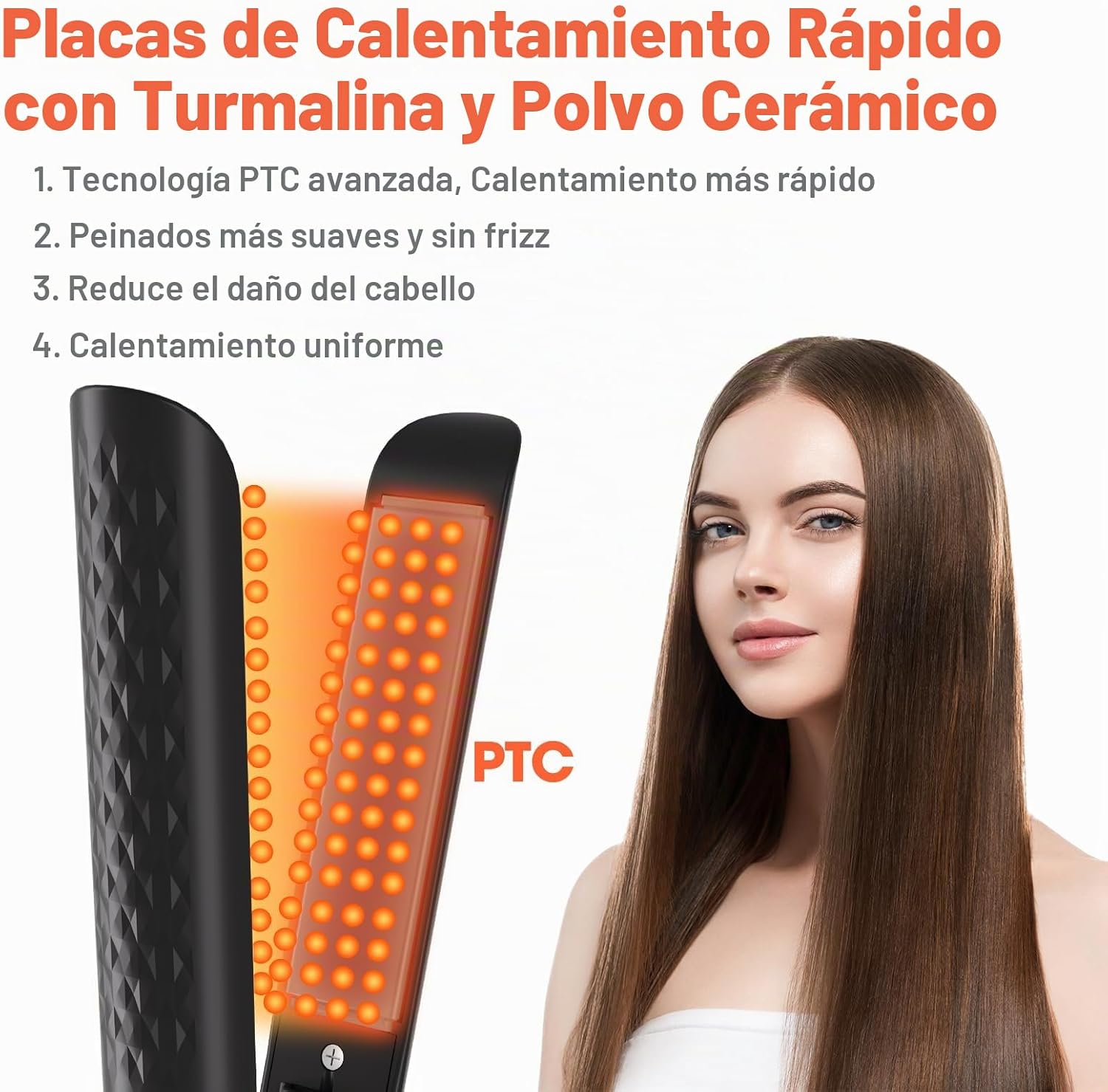 Quico Plancha para el cabello, alisadora de cabello de viaje global...